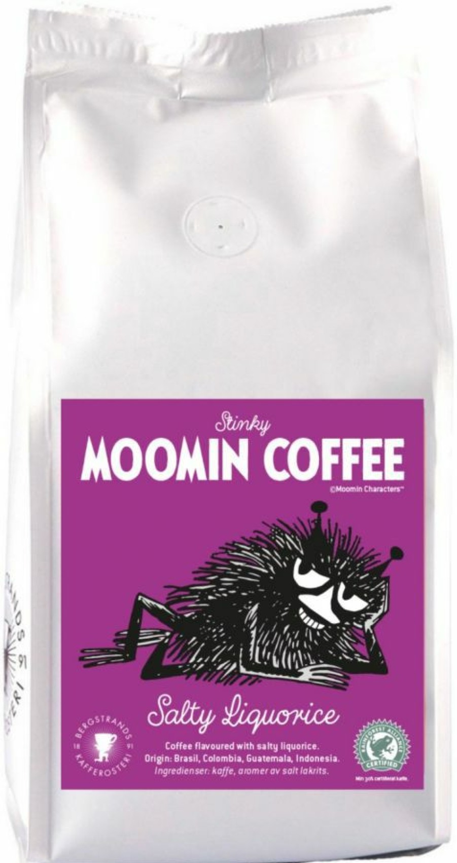 Coffee * | Bergstrands Kafferosteri Bergstrands Moomin Stinky Salty Liquorice Flavoured Coffee 250 G Ground