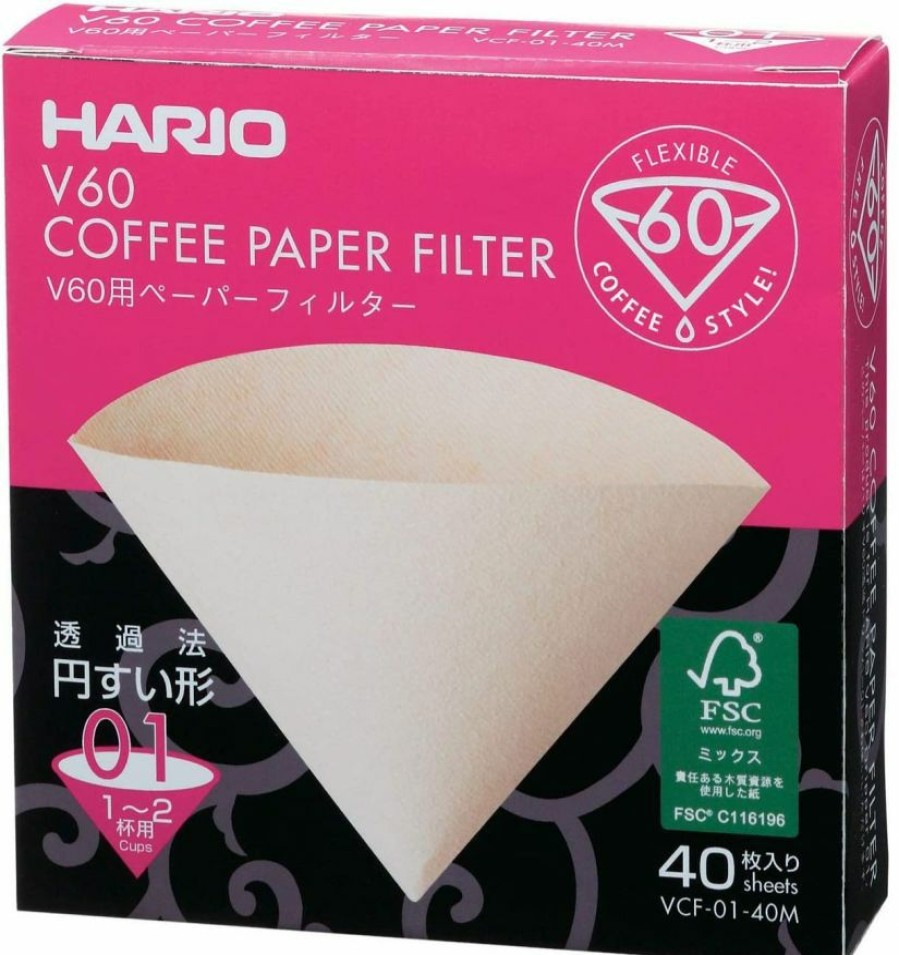 Manual Coffee Brewing Equipment * | Hario V60 Misarashi Size 01 Brown Coffee Paper Filters