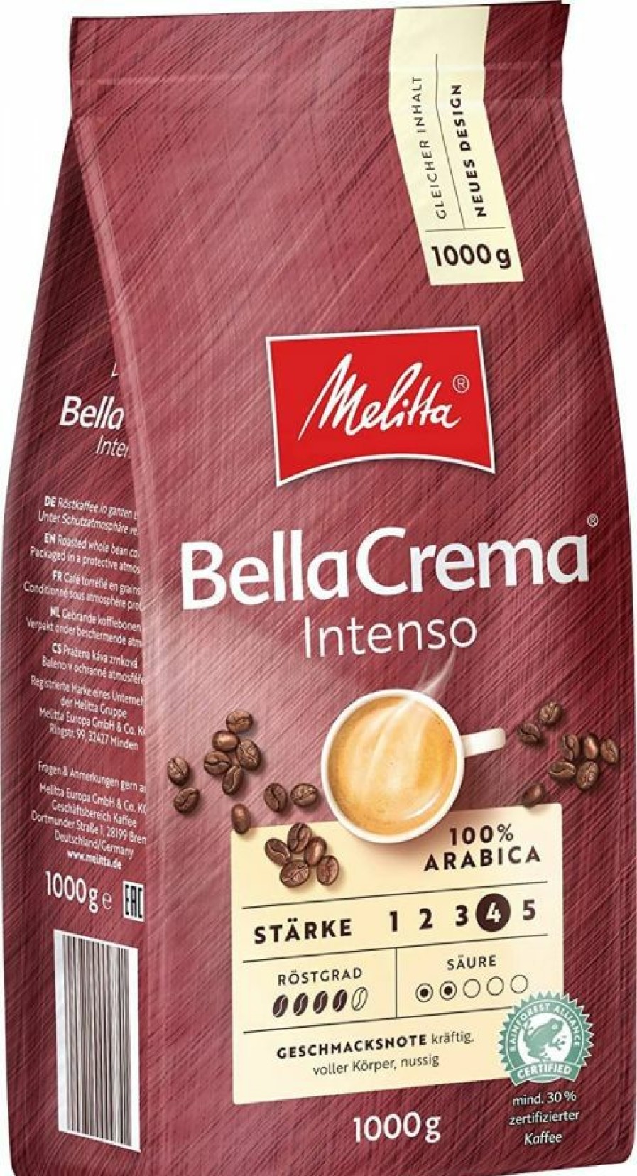 Coffee * | Melitta Bellacrema Intenso 1 Kg Coffee Beans