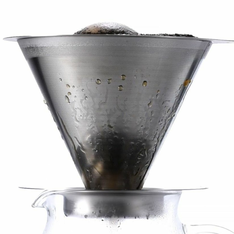 Manual Coffee Brewing Equipment * | Hario Double Mesh Metal Dripper V60-02