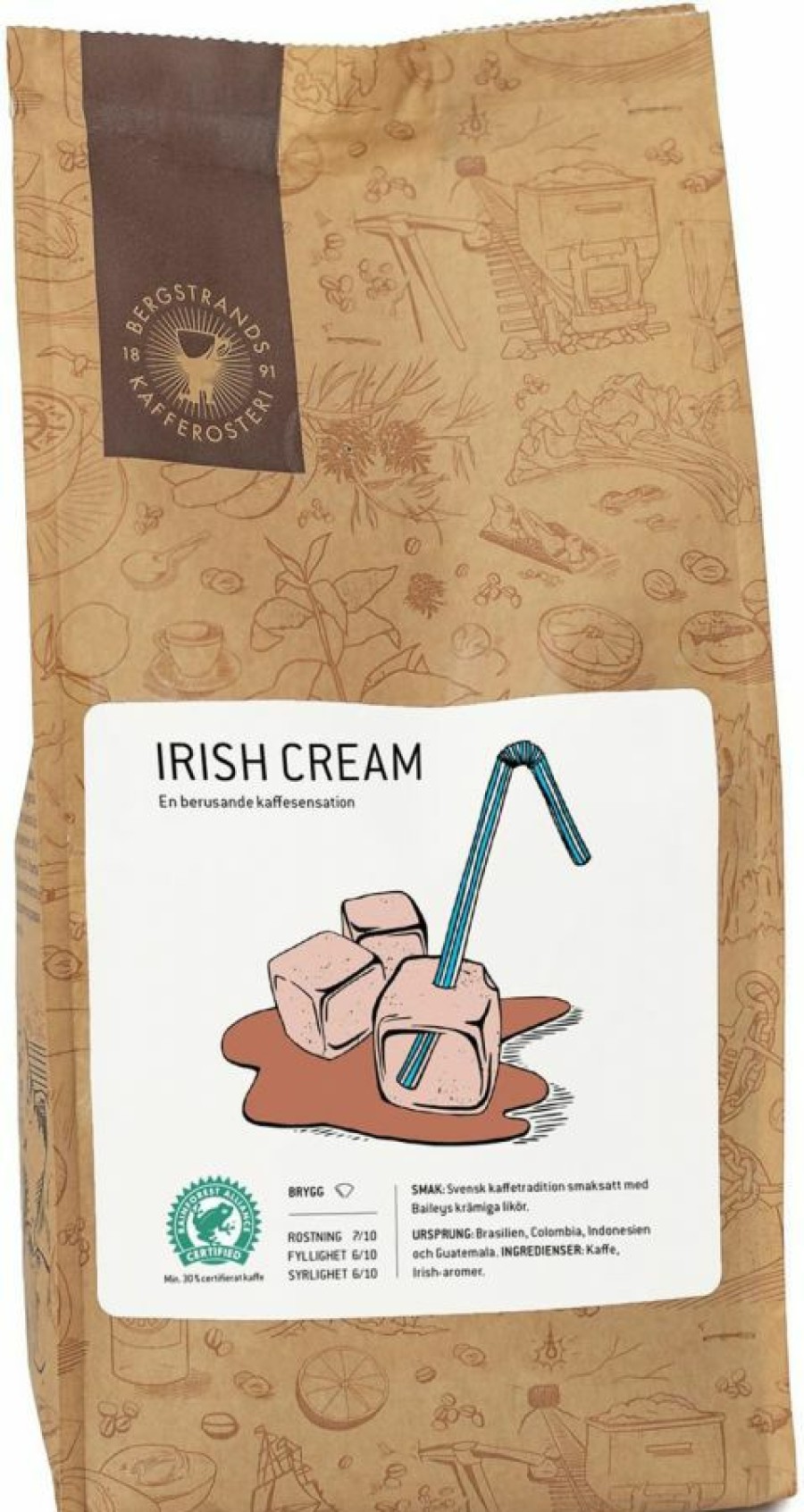 Coffee * | Bergstrands Kafferosteri Bergstrands Irish Cream Flavoured Coffee 250 G Ground