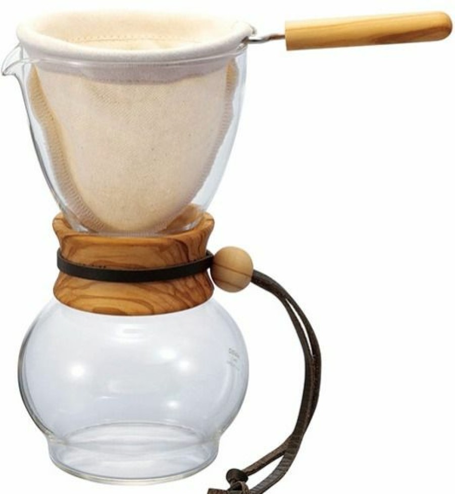 Manual Coffee Brewing Equipment * | Hario Drip Pot Olive Wood