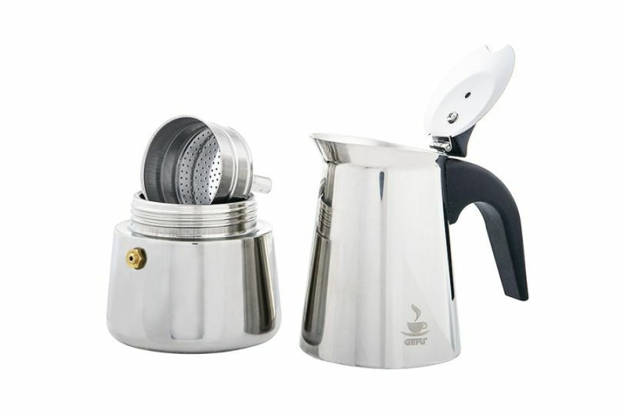 Manual Coffee Brewing Equipment * | Gefu Emilio Stainless Steel Moka Pot