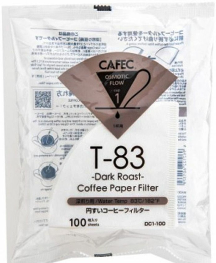 Manual Coffee Brewing Equipment * | Cafec Dark Roast T-83 Coffee Paper Filter 1 Cup, 100 Pcs