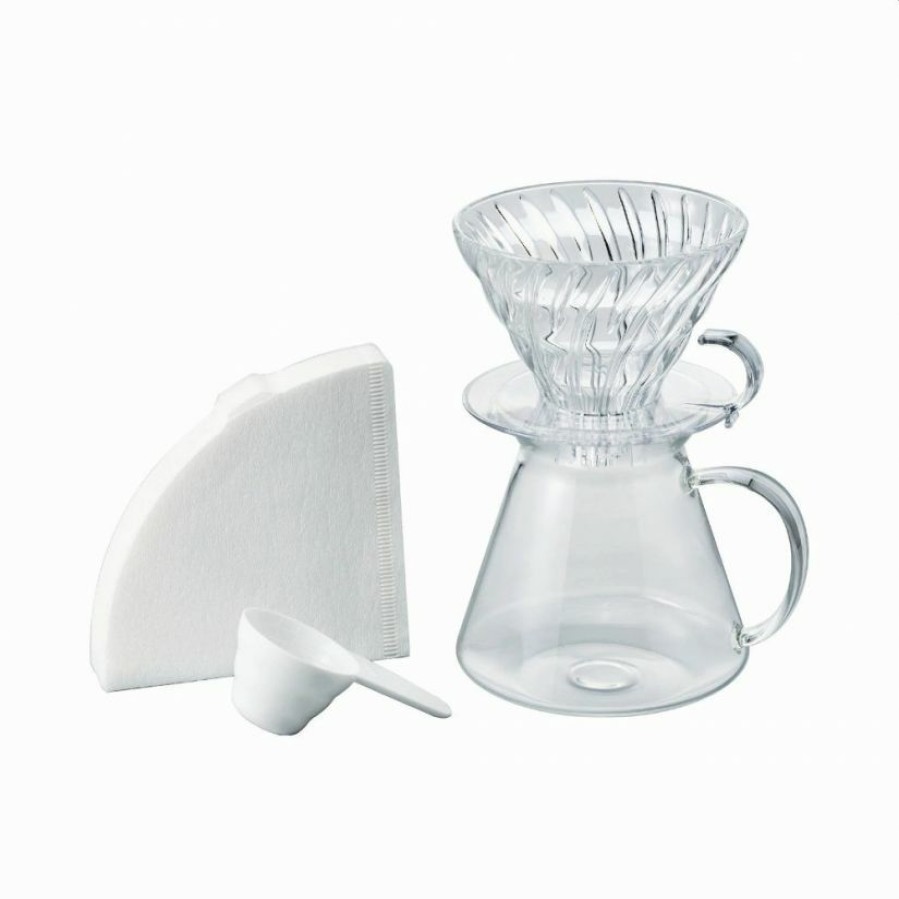 Manual Coffee Brewing Equipment * | Simply Hario V60-02 Glass Brewing Kit 600 Ml