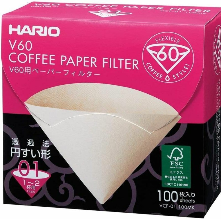 Manual Coffee Brewing Equipment * | Hario V60 Misarashi Size 01 Brown Coffee Paper Filters