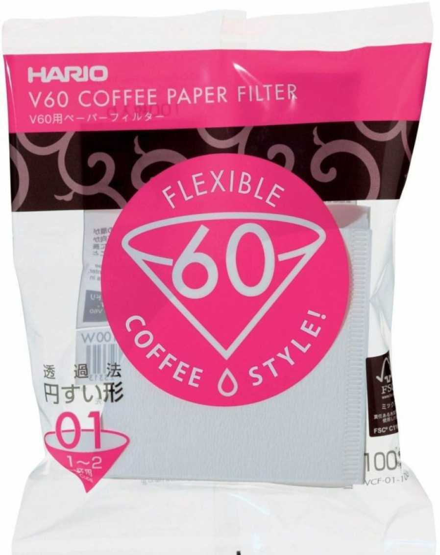 Manual Coffee Brewing Equipment * | Hario V60 Size 01 Coffee Paper Filters 100 Pcs