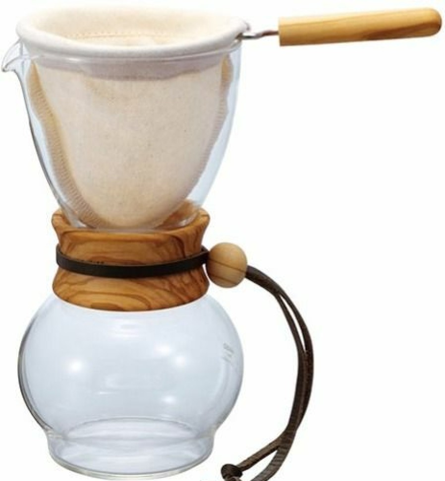 Manual Coffee Brewing Equipment * | Hario Drip Pot Olive Wood