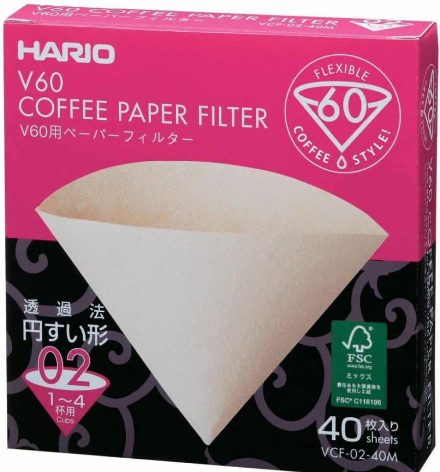 Manual Coffee Brewing Equipment * | Hario V60 Misarashi Size 02 Brown Coffee Paper Filters Box