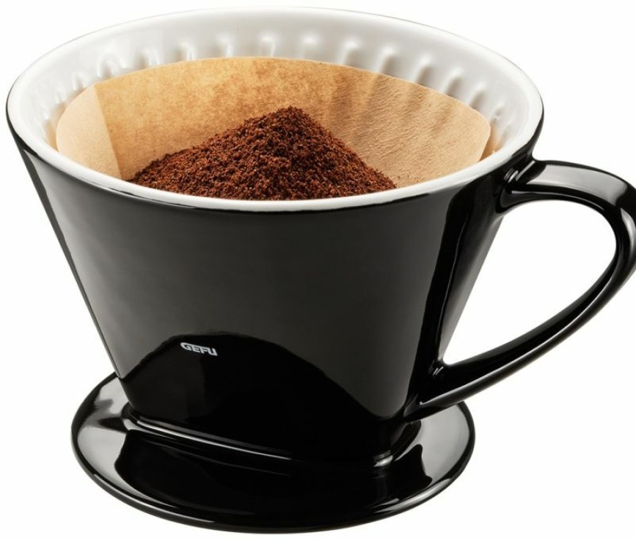 Manual Coffee Brewing Equipment * | Gefu Stefano Porcelain Coffee Filter Size 4, Black