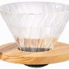 Manual Coffee Brewing Equipment * | Hario Olive Wood V60 Glass Dripper Size 01