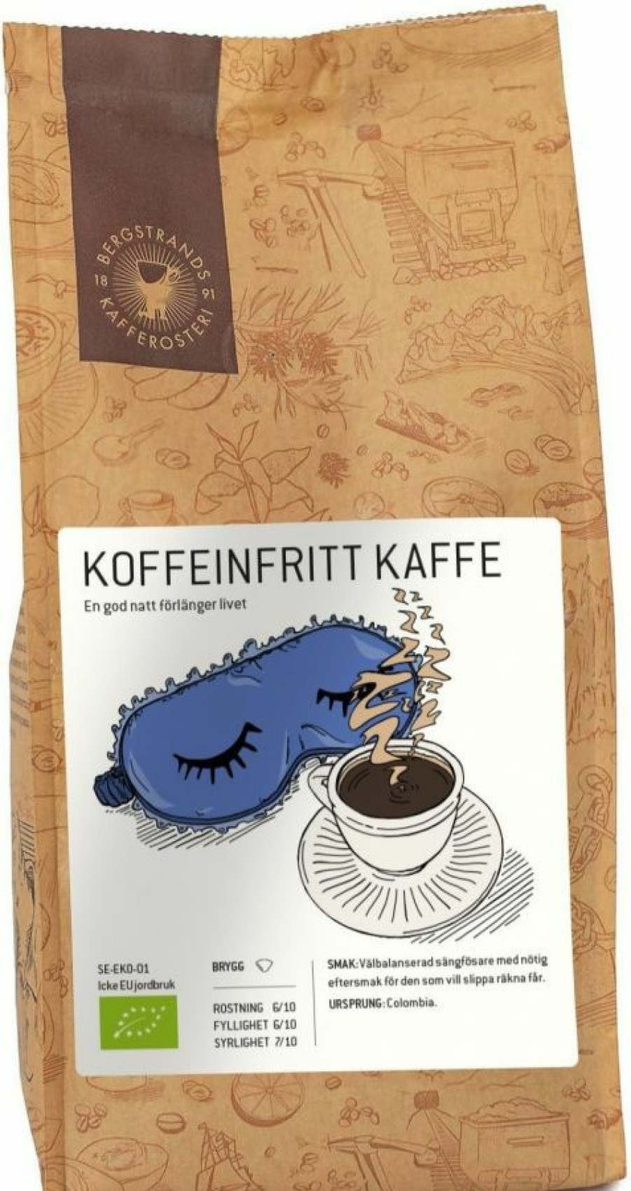 Coffee * | Bergstrands Kafferosteri Bergstrands Koffeinfritt Decaf Coffee 250 G Ground