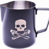 Barista And Coffee Accessories * | Joefrex Powder Coated Milk Pitcher, Black Skull