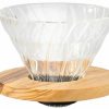 Manual Coffee Brewing Equipment * | Hario Olive Wood V60 Glass Dripper Size 02