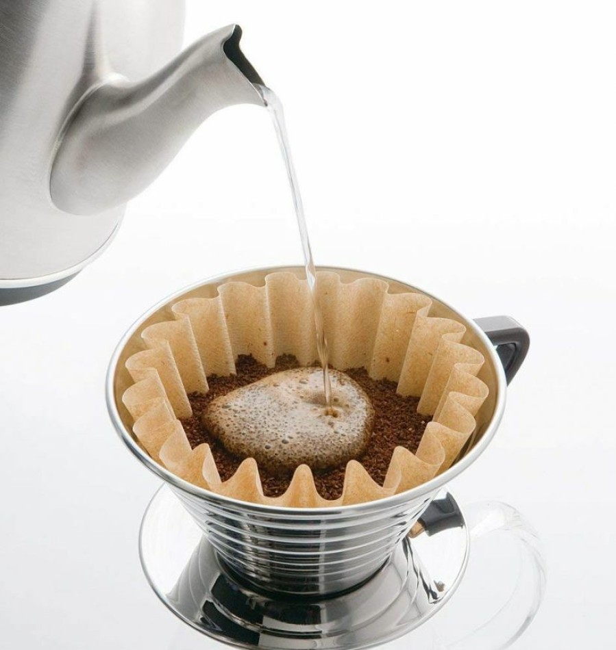 Manual Coffee Brewing Equipment * | Kalita Wave #185 Stainless Steel Dripper