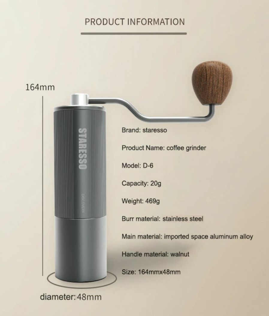 Coffee Grinders * | Staresso Discovery Coffee Grinder