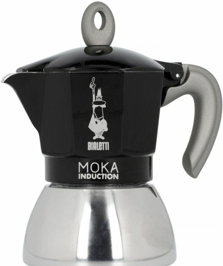 Manual Coffee Brewing Equipment * | Bialetti Moka Induction Black Stovetop Espresso Maker