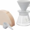 Manual Coffee Brewing Equipment * | Hario V60-02 Ceramic Dripper Set 600 Ml, White