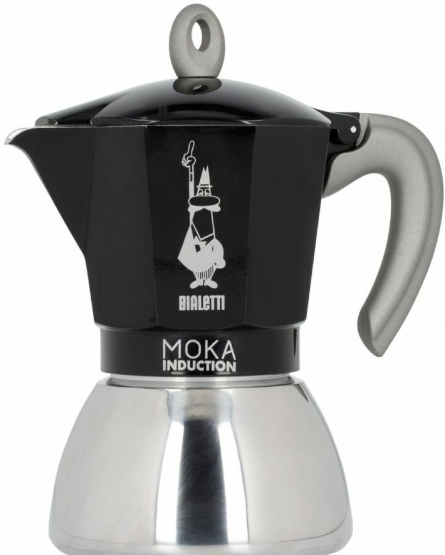 Manual Coffee Brewing Equipment * | Bialetti Moka Induction Black Stovetop Espresso Maker