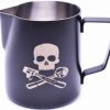 Barista And Coffee Accessories * | Joefrex Powder Coated Milk Pitcher, Black Skull