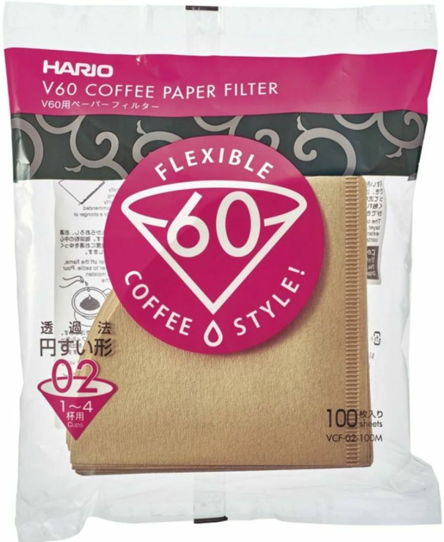 Manual Coffee Brewing Equipment * | Hario V60 Misarashi Size 02 Brown Coffee Paper Filters 100 Pcs