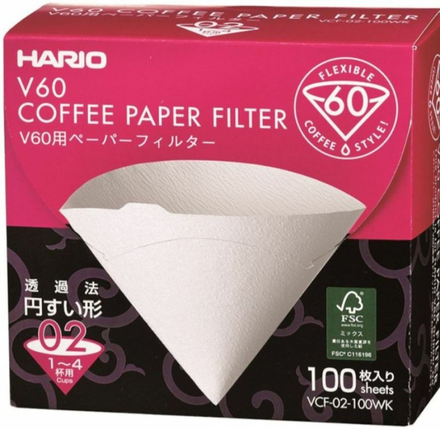 Manual Coffee Brewing Equipment * | Hario V60 Size 02 Coffee Paper Filters Box