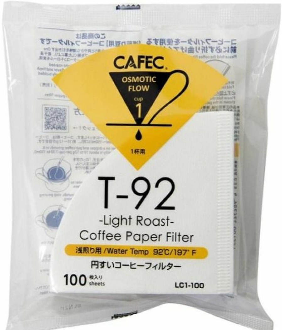 Manual Coffee Brewing Equipment * | Cafec Light Roast T-92 Coffee Paper Filter 1 Cup, 100 Pcs