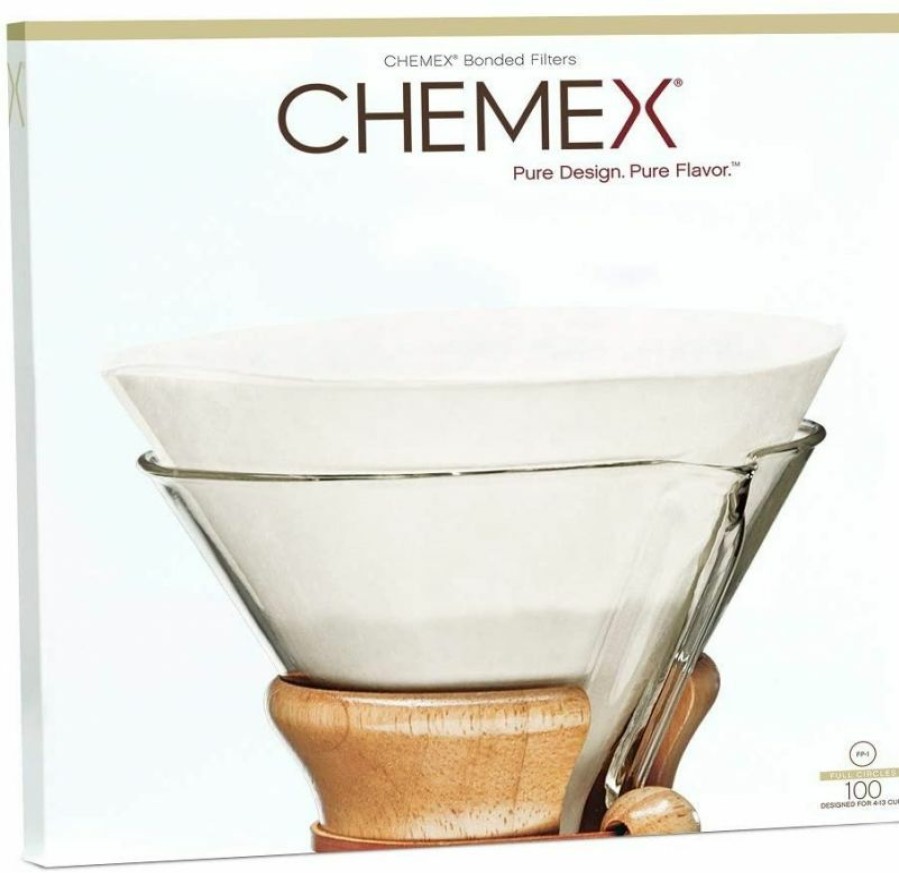 Manual Coffee Brewing Equipment * | Chemex Unfolded Circles Paper Filters For 6, 8 And 10 Cup Coffee Maker, 100 Pcs