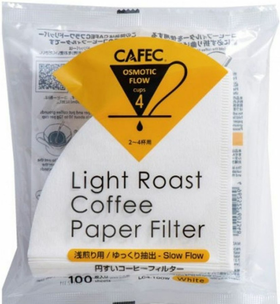 Manual Coffee Brewing Equipment * | Cafec Light Roast T-92 Coffee Paper Filter 4 Cup, 100 Pcs