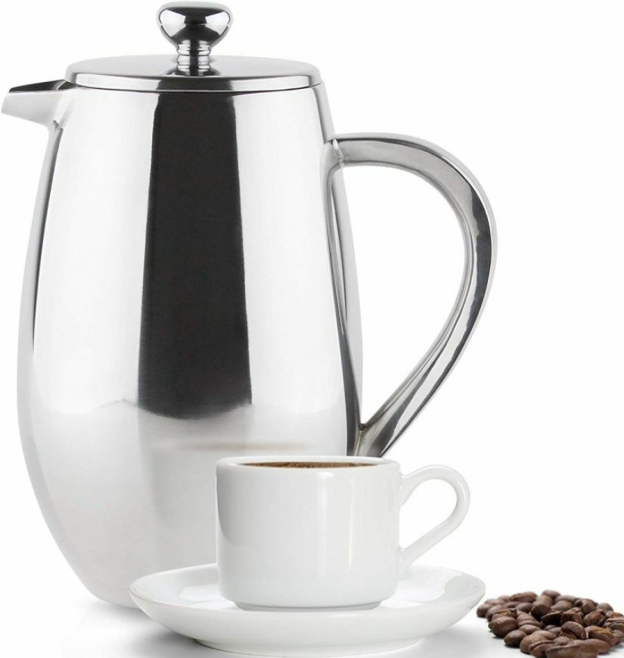 Manual Coffee Brewing Equipment * | Grunwerg Double Wall Insulated French Press