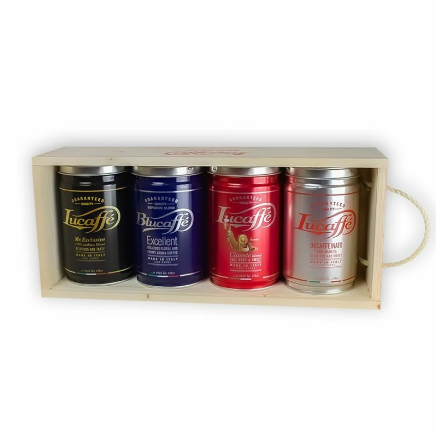 Coffee * | Lucaffe Gift Box 4 X 250 G Coffee Tins