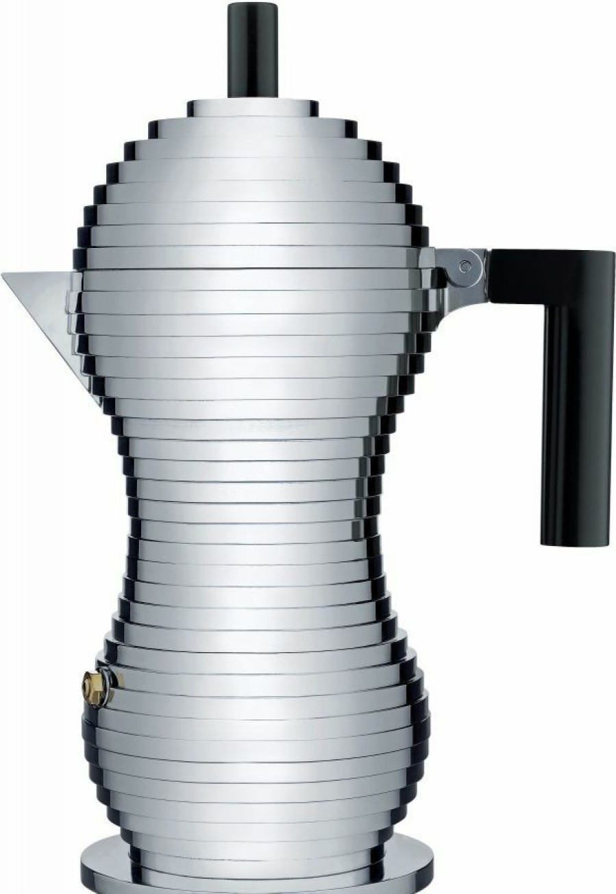 Manual Coffee Brewing Equipment * | Alessi Pulcina Mdl02 Moka Pot Black