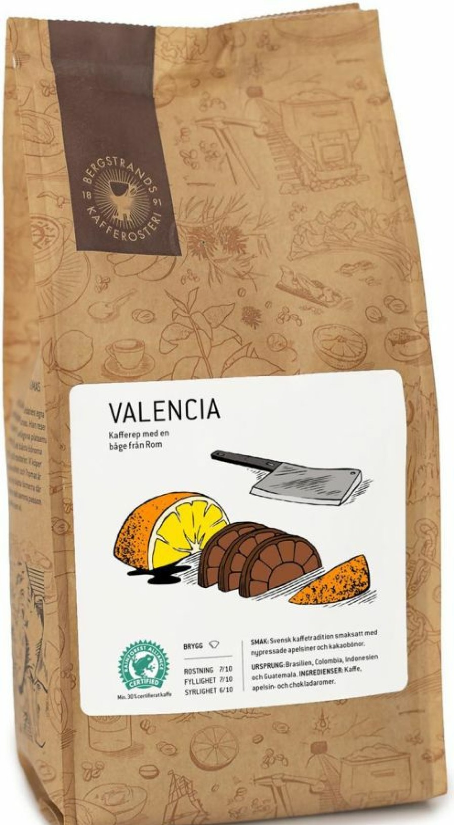 Coffee * | Bergstrands Kafferosteri Bergstrands Valencia Flavoured Coffee 250 G Ground