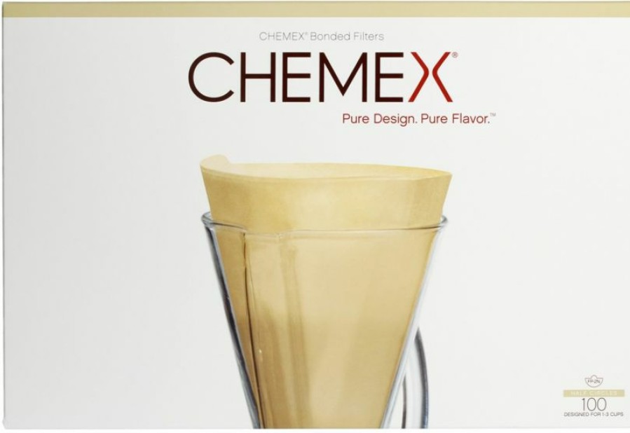 Manual Coffee Brewing Equipment * | Chemex Brown Filter Papers For 3 Cup Coffee Maker, 100 Pcs