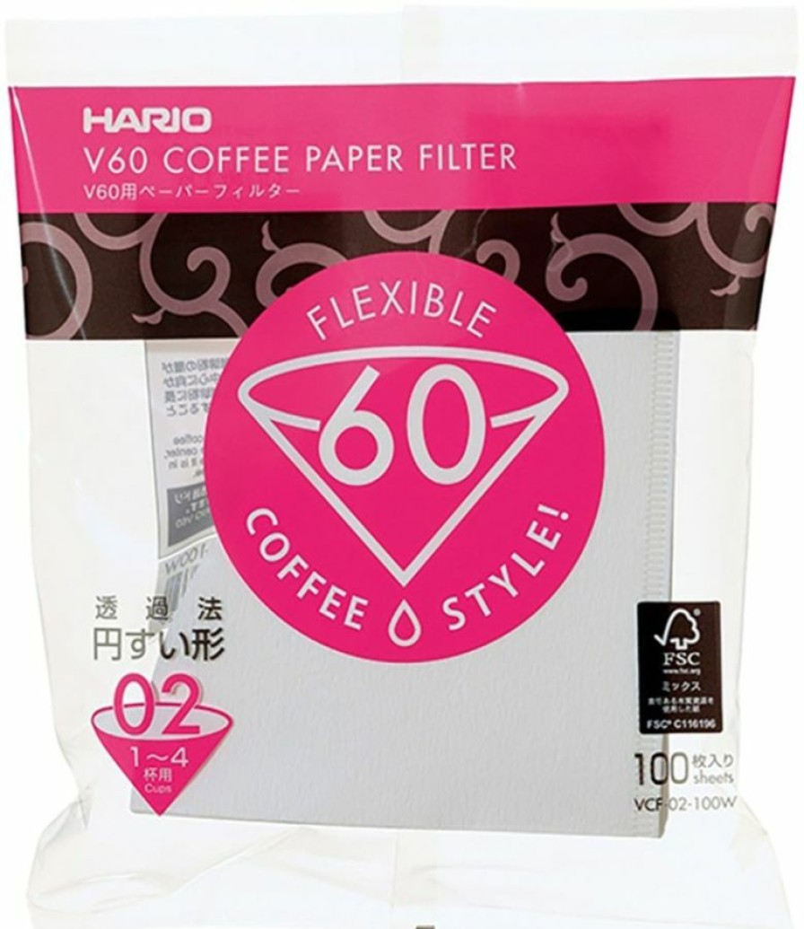 Manual Coffee Brewing Equipment * | Hario V60 Size 02 Coffee Paper Filters, 100 Pcs